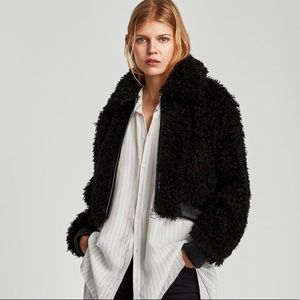 ZARA jacket with contrasting texture teddy S